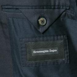 Pre Owned Ermenegildo Zegna Navy Blue Wool Blend Regular Fit Suit XL