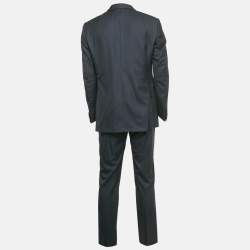 Pre Owned Ermenegildo Zegna Navy Blue Wool Blend Regular Fit Suit XL