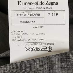Ermenegildo Zegna Grey Wool Manhattan Formal Vest XXL