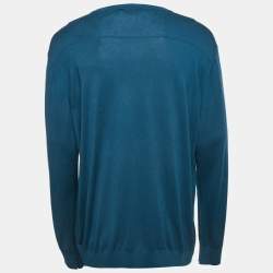 Ermenegildo Zegna Blue Cotton Knit Crew Neck Sweatshirt 4XL