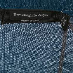 Ermenegildo Zegna Blue Cotton Knit Crew Neck Sweatshirt 4XL