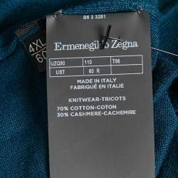 Ermenegildo Zegna Blue Cotton Knit Crew Neck Sweatshirt 4XL