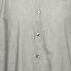 Ermenegildo Zegna Grey Cotton Button Front Shirt XL