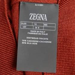 Zegna Brown Cashmere Knit Crew Neck Sweater XL