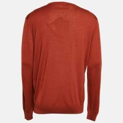 Zegna Brown Cashmere Knit Crew Neck Sweater XL
