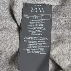 Zegna Cashseta Grey Cashmere Knit Turtle Neck Sweater L