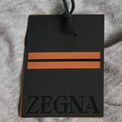 Zegna Cashseta Grey Cashmere Knit Turtle Neck Sweater L