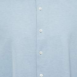 Zegna Blue Oxford Cotton Regular Fit Shirt XXL