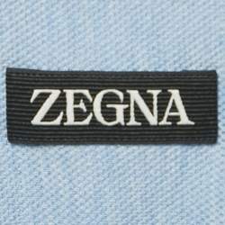 Zegna Blue Oxford Cotton Regular Fit Shirt XXL