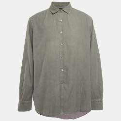 Ermenegildo Zegna Grey Cotton Button Front Shirt XXL