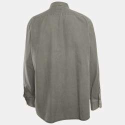 Ermenegildo Zegna Grey Cotton Button Front Shirt XXL