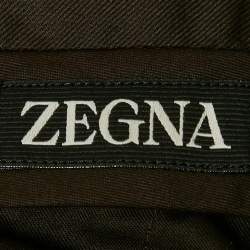 Ermenegildo Zegna Brown Cotton Regular Fit Trousers L