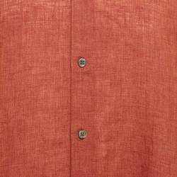 Ermenegildo Zegna Brown Linen Button Front Shirt XL