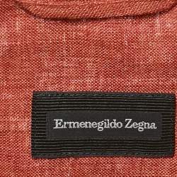 Ermenegildo Zegna Brown Linen Button Front Shirt XL