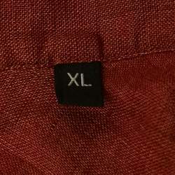 Ermenegildo Zegna Brown Linen Button Front Shirt XL