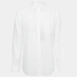Pre Owned Ermenegildo Zegna White Cotton Blend Long Sleeve Shirt L