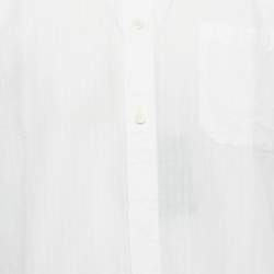 Pre Owned Ermenegildo Zegna White Cotton Blend Long Sleeve Shirt L