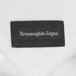 Pre Owned Ermenegildo Zegna White Cotton Blend Long Sleeve Shirt L