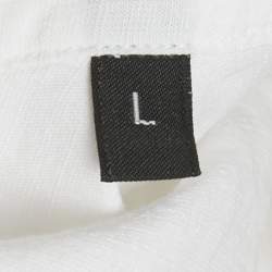 Pre Owned Ermenegildo Zegna White Cotton Blend Long Sleeve Shirt L