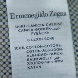 Pre Owned Ermenegildo Zegna Grey Printed Cotton Short Sleeve Shirt S