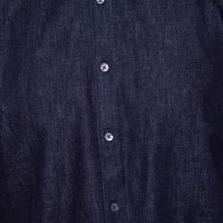 مملوكة مسبقًا Ermenegildo Zegna Blue Denim Button Front Shirt L