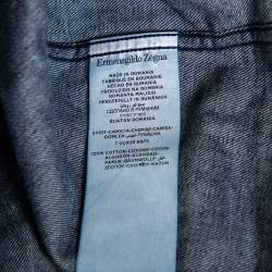 مملوكة مسبقًا Ermenegildo Zegna Blue Denim Button Front Shirt L