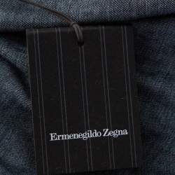 مملوكة مسبقًا Ermenegildo Zegna Blue Denim Button Front Shirt L