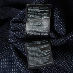 مملوكة مسبقًا كنزة إرمنيجيلدو زينيا هاي بيرفورمانس صوف منقوش أزرق كحلي مقاس كبير جدًا جدًا جدًا - إكس إكس إكس لارج