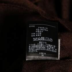Pre Owned Ermenegildo Zegna Brown Cashmere & Silk Knit V-Neck Sweater 4XL