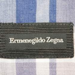 Pre Owned Ermenegildo Zegna Blue Checked Cotton Long Sleeve Shirt L