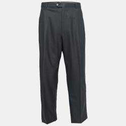 مملوكة مسبقًا Ermenegildo Zegna Su Misura Charcoal Grey Wool Cool Effect Trousers 5XL Waist 42"