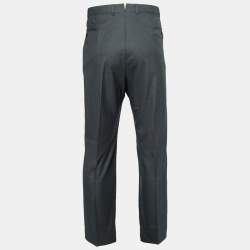 مملوكة مسبقًا Ermenegildo Zegna Su Misura Charcoal Grey Wool Cool Effect Trousers 5XL Waist 42"