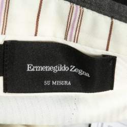 Pre Owned Ermenegildo Zegna Su Misura Grey Wool Trofeo 600 Trousers 5XL Waist 39.5"