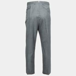 Pre Owned Ermenegildo Zegna Su Misura Grey Wool Trofeo 600 Trousers 5XL Waist 39.5"