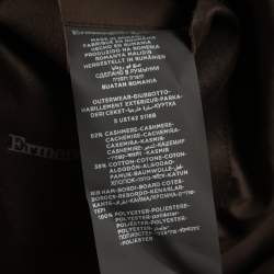 Pre Owned Ermenegildo Zegna Brown Perforated Cashmere Hooded Jacket XXL