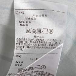 Pre Owned Ermenegildo Zegna Light Blue Checked Linen & Cotton Shirt XL