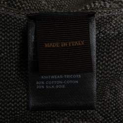 Pre Owned Ermenegildo Zegna Couture Grey Printed Knit Crewneck Sweater L  