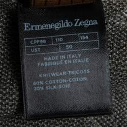 Pre Owned Ermenegildo Zegna Couture Grey Printed Knit Crewneck Sweater L  