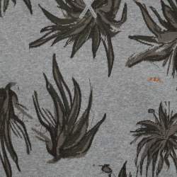 Pre Owned Ermenegildo Zegna Couture Grey Printed Knit Crewneck Sweater L  