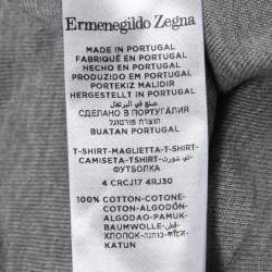مملوكة مسبقًا Ermenegildo Zegna Grey Cotton Graphic Print T-Shirt 3XL