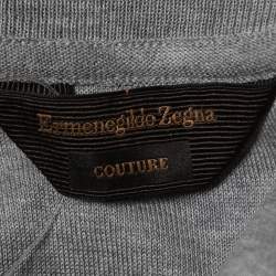 مملوكة مسبقًا Ermenegildo Zegna Grey Cotton Graphic Print T-Shirt 3XL