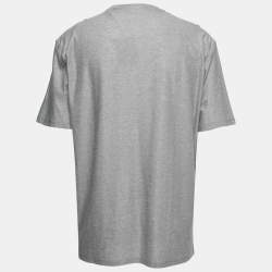 مملوكة مسبقًا Ermenegildo Zegna Grey Cotton Graphic Print T-Shirt 3XL