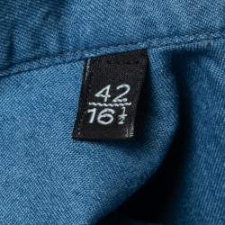 مملوكة مسبقًا Ermenegildo Zegna Blue Chambray Button Front Shirt L    