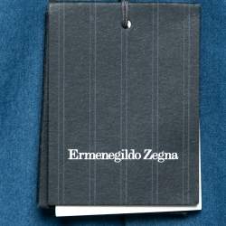 مملوكة مسبقًا Ermenegildo Zegna Blue Chambray Button Front Shirt L    