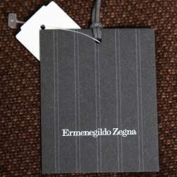 مملوكة مسبقًا Ermenegildo Zegna Brown Patterned Wool Single Breasted Blazer XL