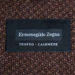 مملوكة مسبقًا Ermenegildo Zegna Brown Patterned Wool Single Breasted Blazer XL