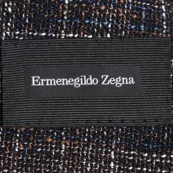 مملوكة مسبقًا Ermenegildo Zegna Brown Patterned Wool & Cotton Single Breasted Blazer XL