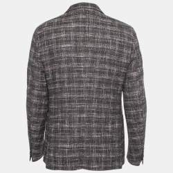 مملوكة مسبقًا Ermenegildo Zegna Brown Patterned Wool & Cotton Single Breasted Blazer XL