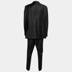 Ermenegildo Zegna Black Wool Crepe Single-Breasted Suit 4XL
