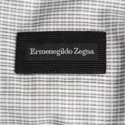 Pre Owned Ermenegildo Zegna Grey Checked Cotton Tailor Fit Shirt XXL